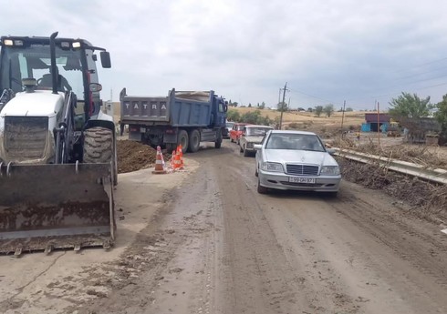 Bakı-Şamaxı-Yevlax avtomobil yolunda nəqliyyatın hərəkəti qismən bərpa olunub