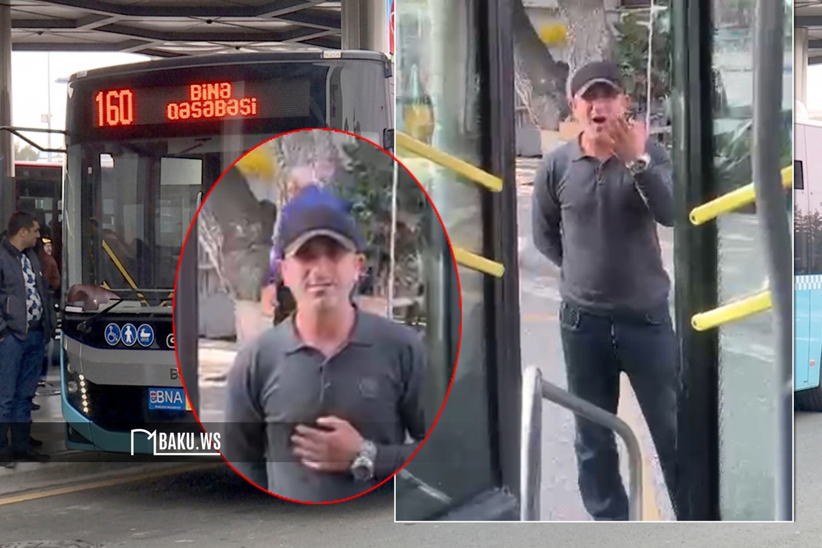 Bakıda avtobusu gecikdirən şəxs sərnişinlə kobud danışdı: Bakıda avtobusu gecikdirən şəxs sərnişinlə kobud danışdı: