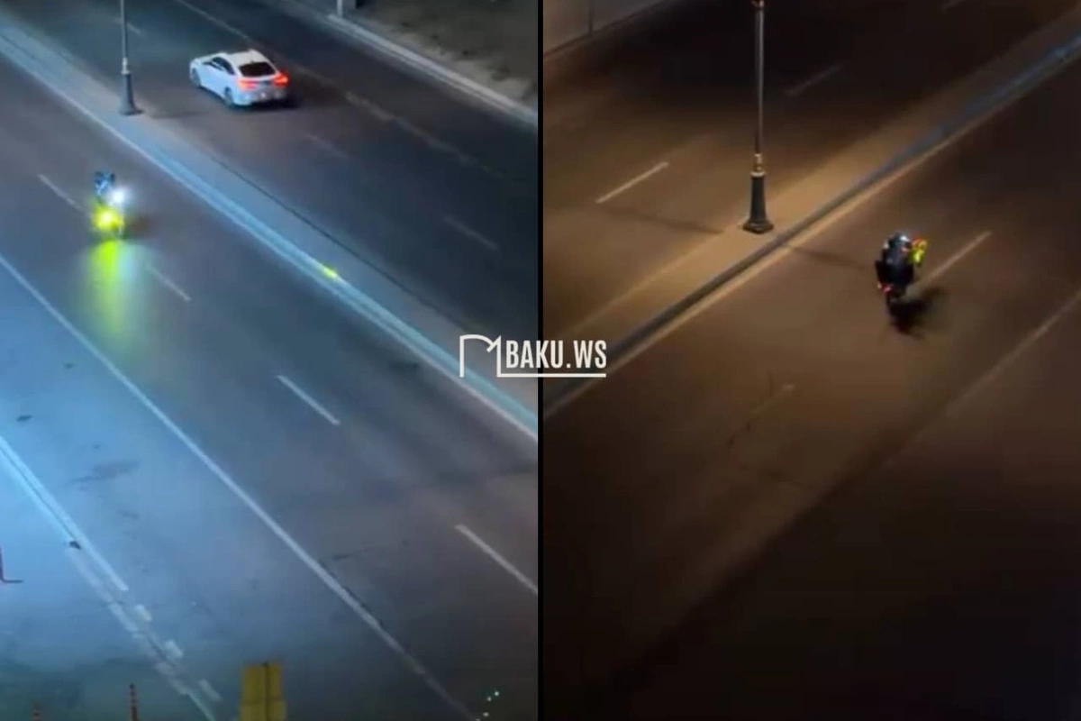 Bakıda insanları gecə narahat edən motosiklet sürücüsü