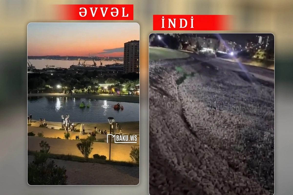 Bakıda məşhur parkda süni göl qurudulub - SƏBƏB