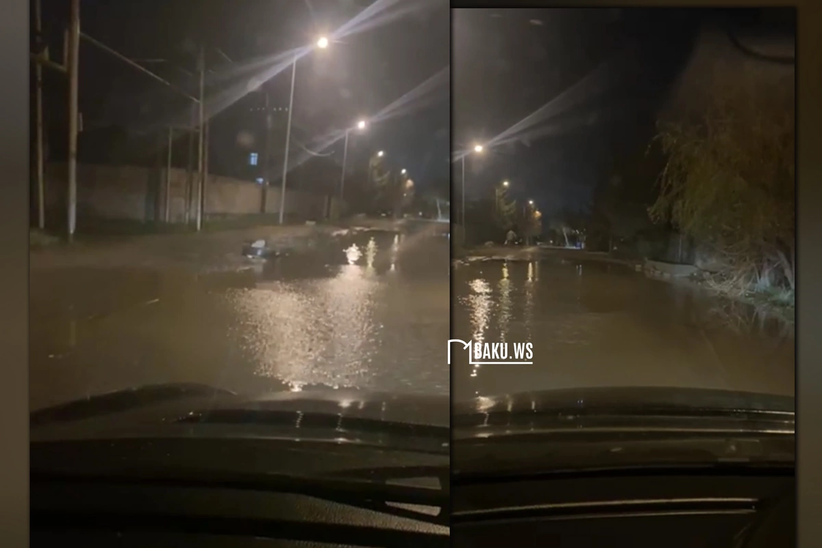 Bakıda su xəttində QƏZA - İçməli su küçəyə axdı Bakıda su xəttində QƏZA - İçməli su küçəyə axdı