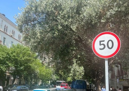Bakının Fətəli xan Xoyski küçəsində sürət həddi endirilib Bakının Fətəli xan Xoyski küçəsində sürət həddi endirilib