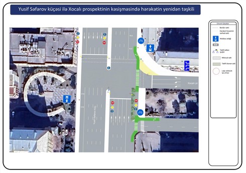 Bakının Xocalı prospekti istiqamətində yol hərəkəti yenidən təşkil edilir Bakının Xocalı prospekti istiqamətində yol hərəkəti yenidən təşkil edilir