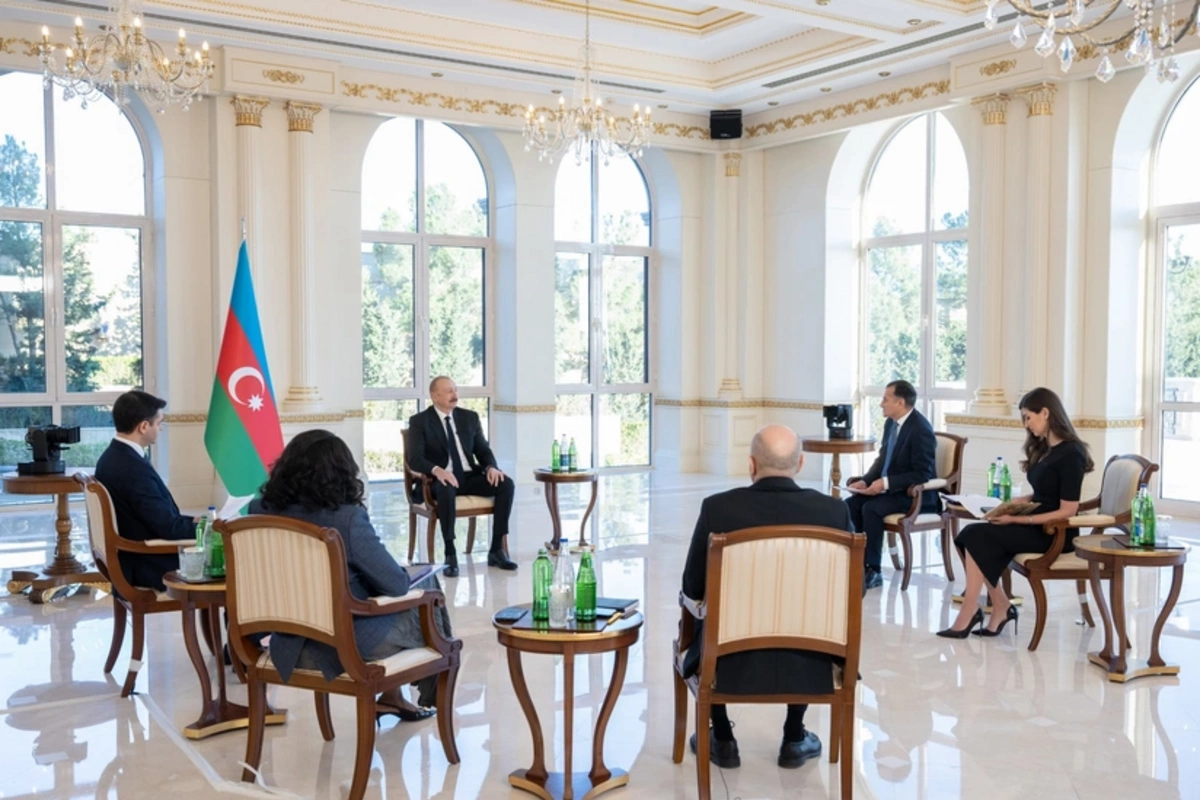 Çin agentliyi Prezident İlham Əliyevin yerli televiziya kanallarına müsahibəsindən yazıb