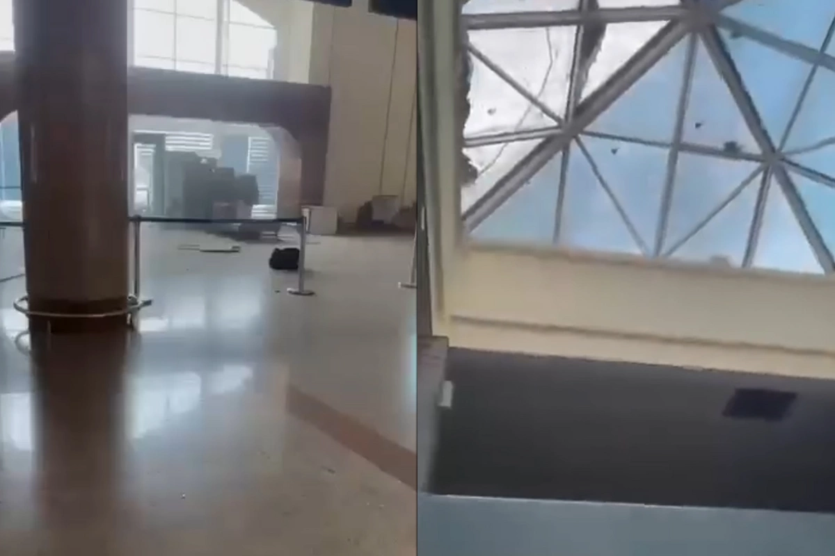 İranın dronla vurduğu Naxçıvan aeroportunun içindən GÖRÜNTÜLƏR