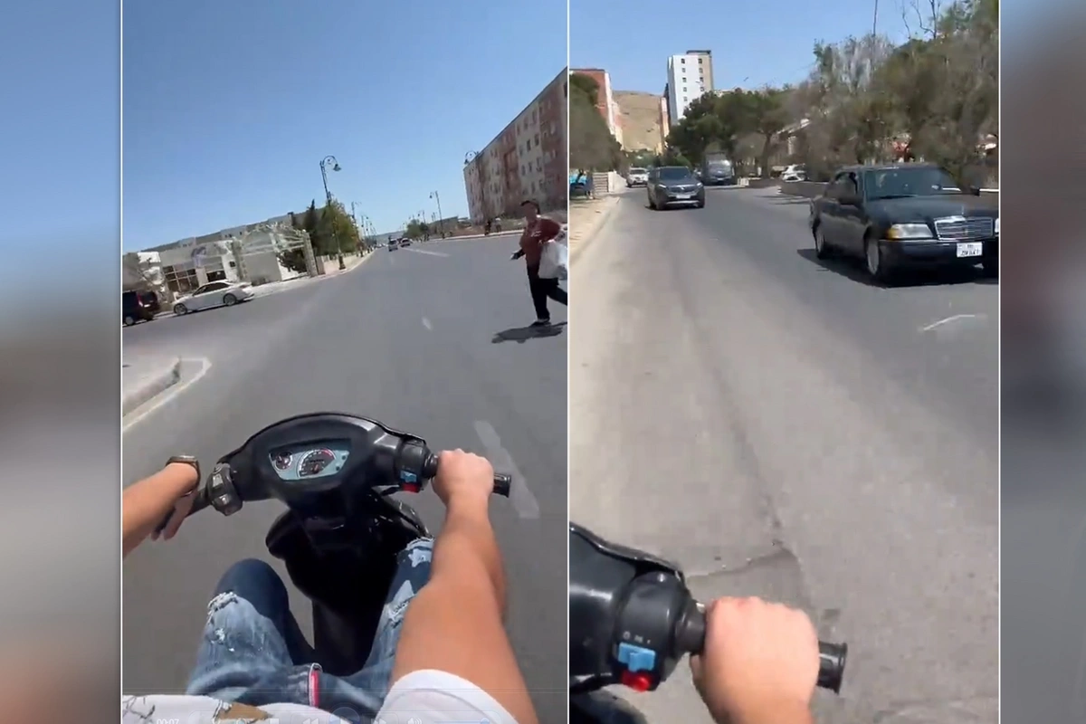 Lökbatanda təhlükə saçan moped sürücüsü saxlanıldı