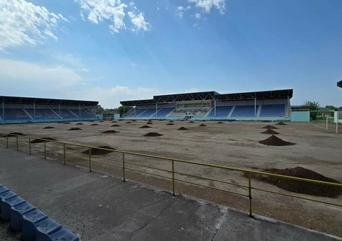 İmişli şəhər stadionu təmir olunur İmişli şəhər stadionu təmir olunur