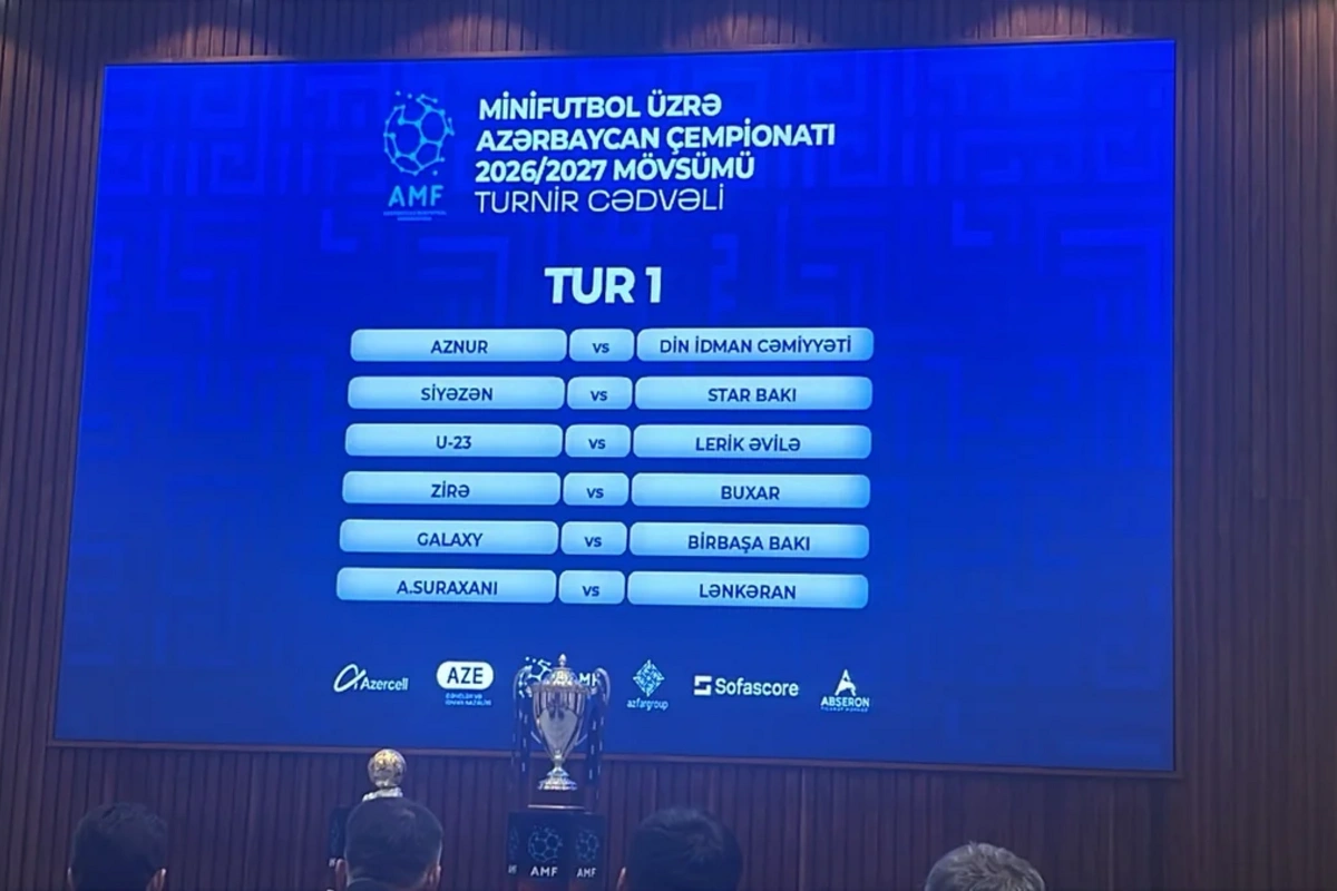 Minifutbol üzrə Azərbaycan çempionatının 2026/2027 mövsümünün püşkü atılıb Minifutbol üzrə Azərbaycan çempionatının 2026/2027 mövsümünün püşkü atılıb