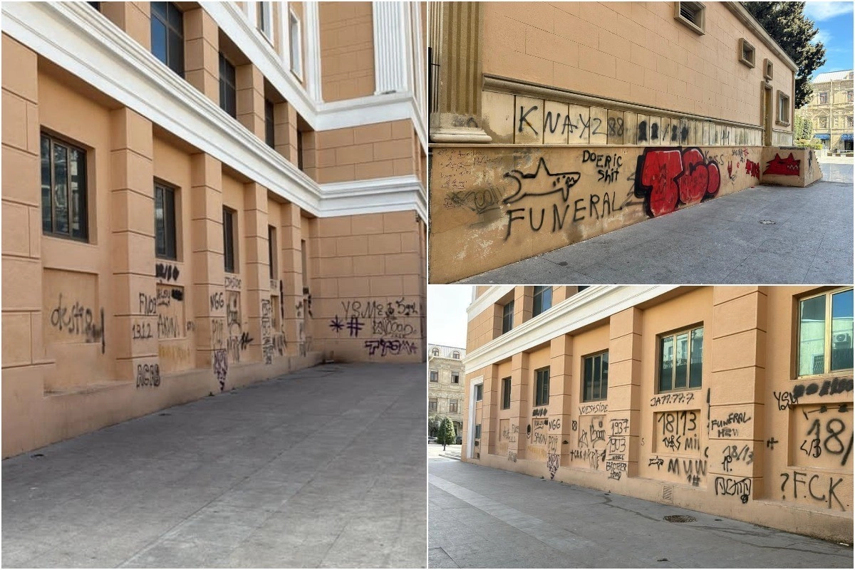 Nizami Kino Mərkəzinin divarlarına qraffiti çəkən şəxslərin kimliyi məlum olub