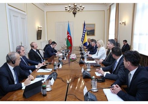Prezident İlham Əliyevin Bosniya və Herseqovinanın lideri ilə geniş tərkibdə görüşü başlayıb