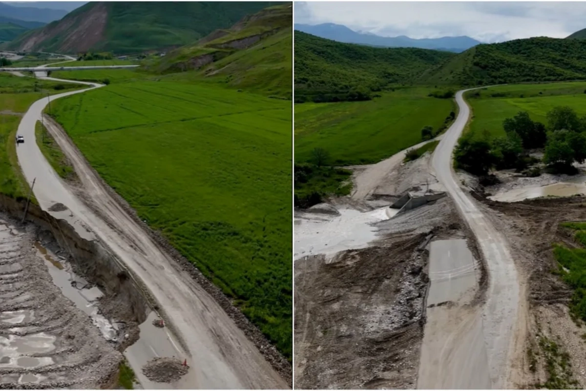 Şabranda sel nəticəsində zədələnmiş yol bərpa olunub Şabranda sel nəticəsində zədələnmiş yol bərpa olunub