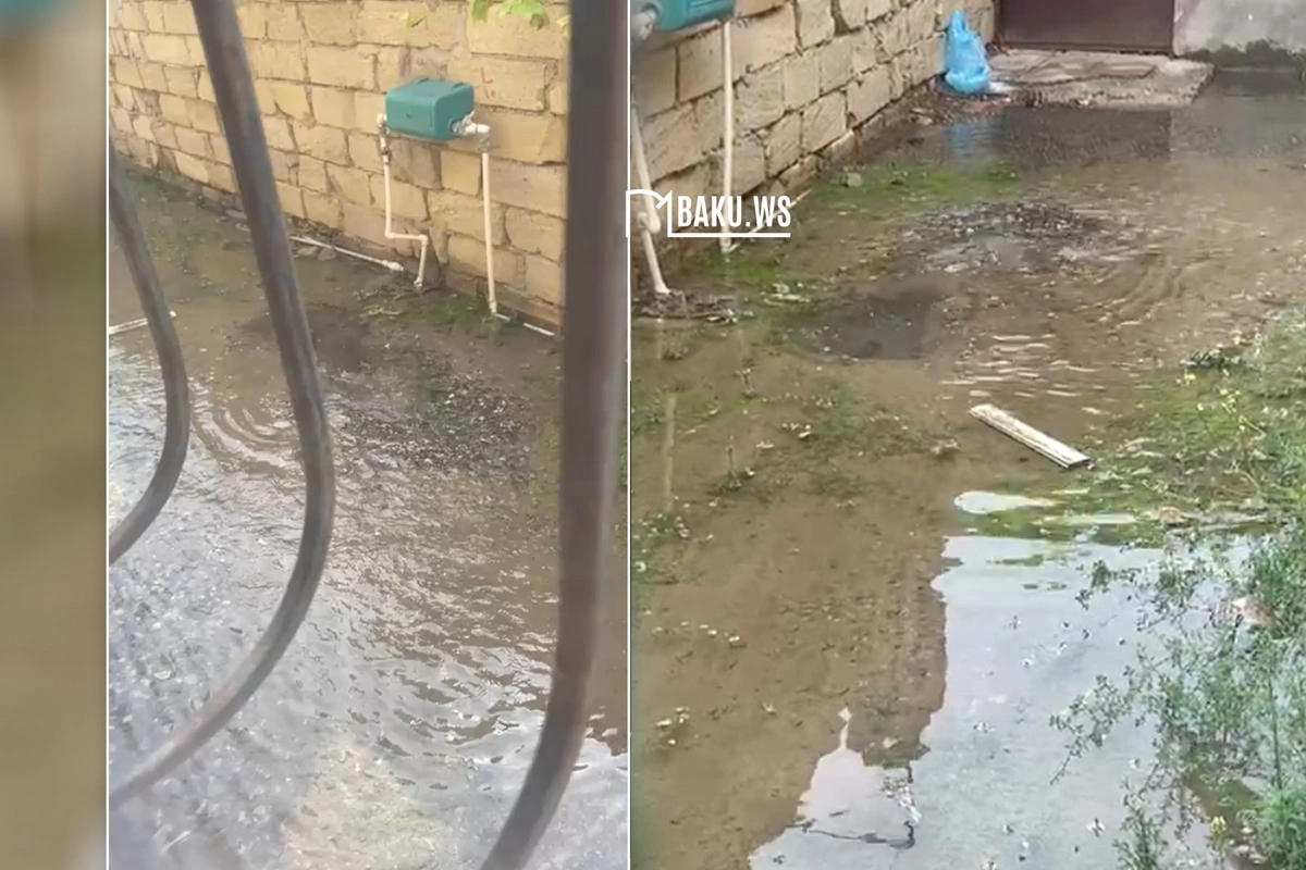 Xırdalanda içməli su borusu PARTLADI Xırdalanda içməli su borusu PARTLADI