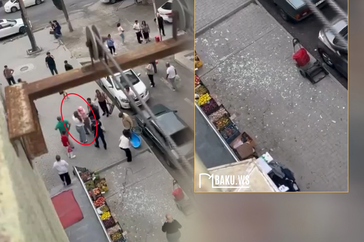 Xırdalanda şüşə balkon qırıldı, qadının başına düşdü Xırdalanda şüşə balkon qırıldı, qadının başına düşdü
