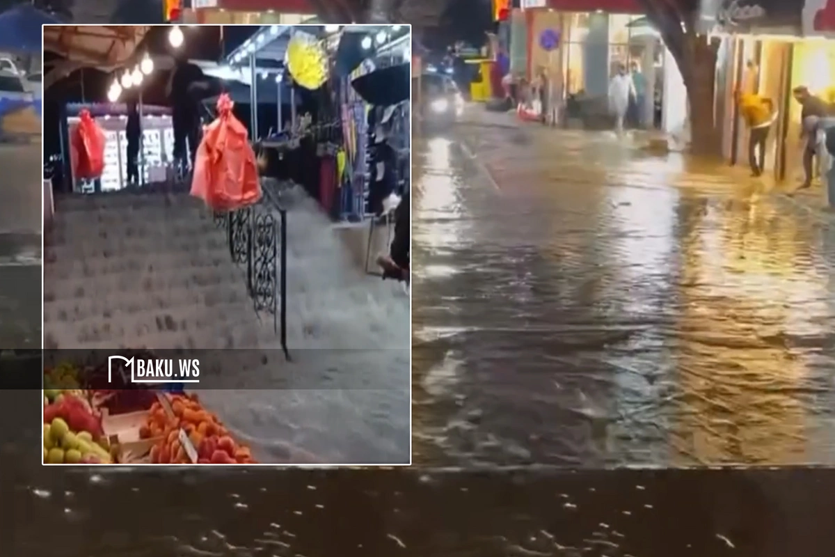 Yağış Bakı yollarını iflic etdi: Küçələr keçilməz hala düşdü Yağış Bakı yollarını iflic etdi: Küçələr keçilməz hala düşdü